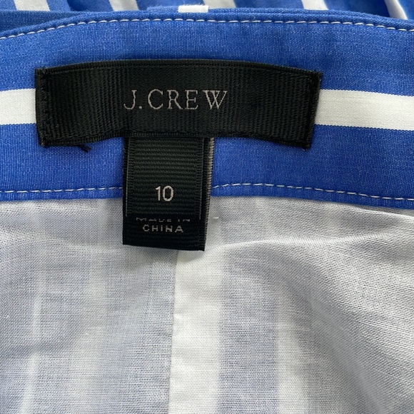 J. Crew Button-Front Striped Belted Skirt in Blue Nautical - Picture 11 of 12